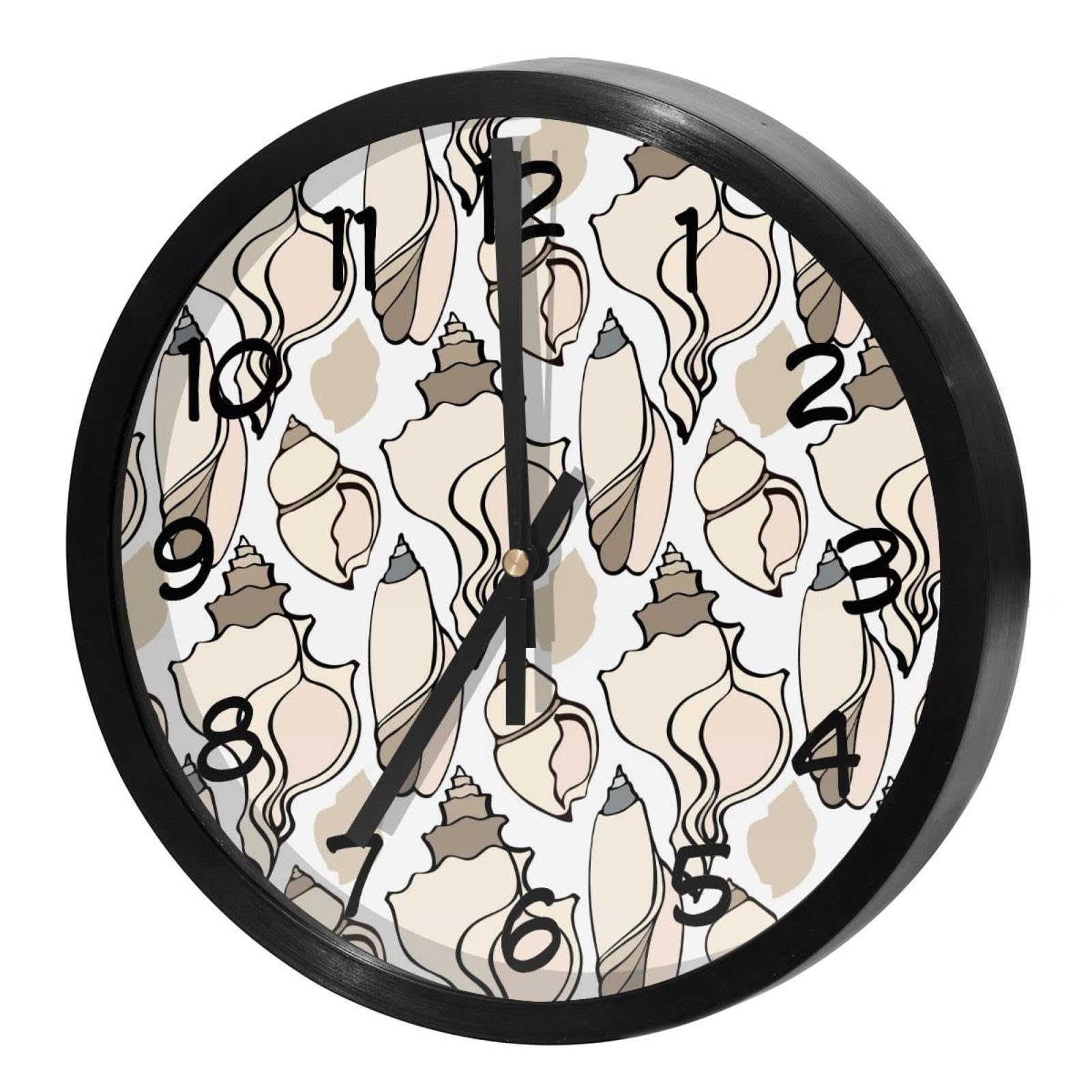 Horloge murale silencieuse à quartz motif coquillages pour créer un havre de paix
