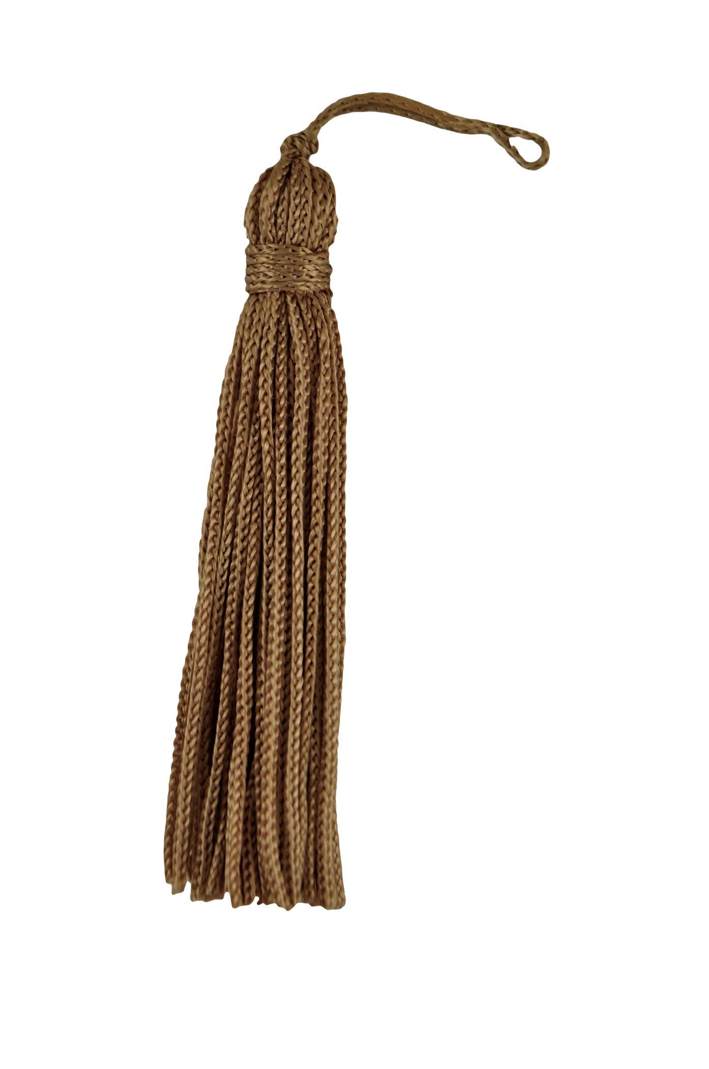 DÉCOPRO 7.5cm (3") Basic Chainette Tassel, 2.5cm (1") Loop | Craft Tassel RT03, Dark Sand Beige # A8 Pack of 10