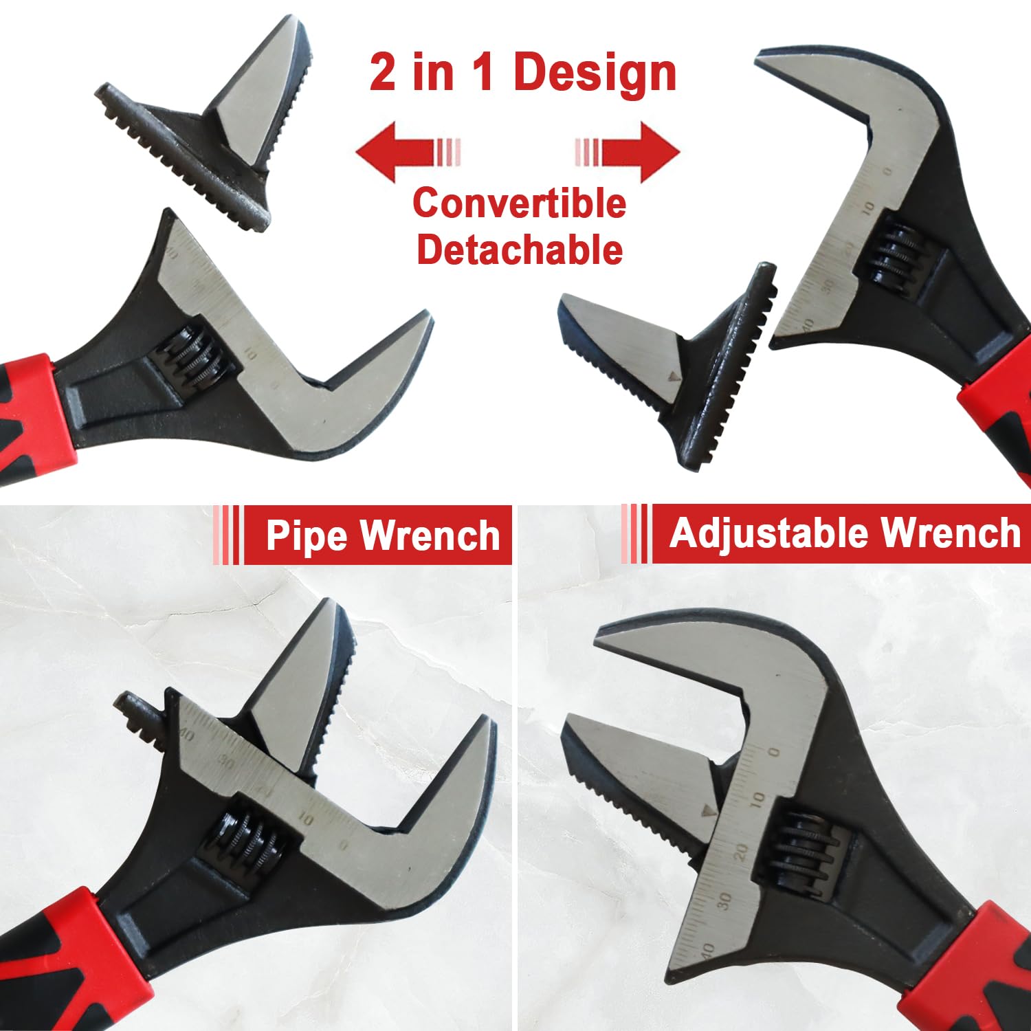 Xemnys Adjustable Spanner 200mm, 59mm Wide Jaw Opening