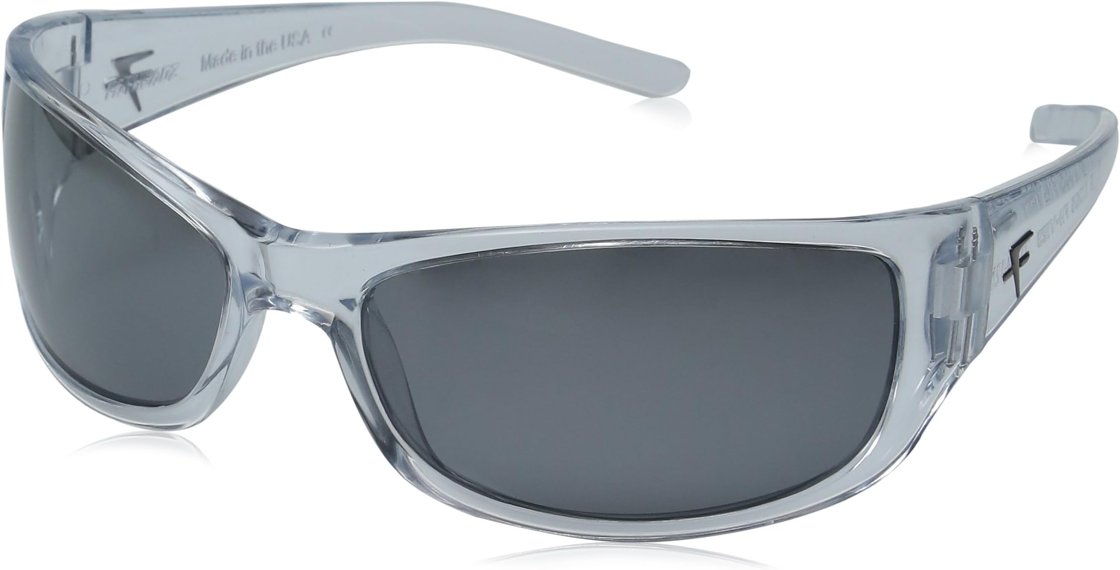 Fatheadz Eyewear Men's The Boss V2.0 Polarized Wrap Sunglasses, Clear, 71.0 mm