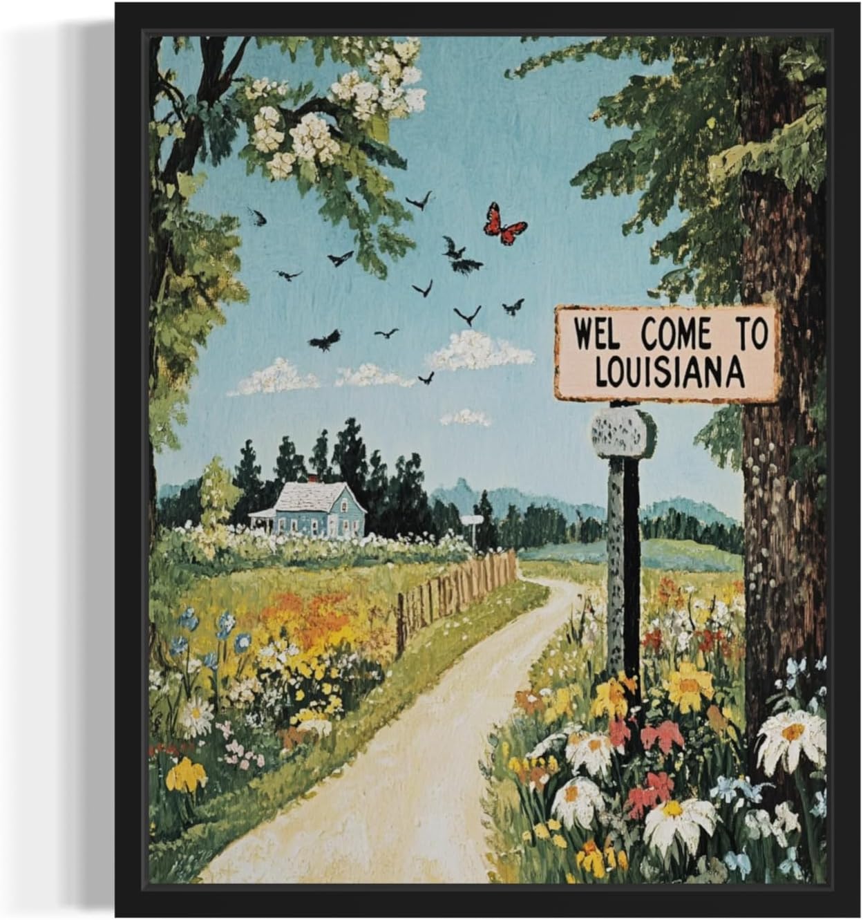 Louisiana French Quarter Wall Art Print Poster, State Painting Photo Artwork Wall Decor Nature Landscape Bedroom Bathroom Living Room 165B (Louisiana French Quarter, 24 x 36 inches, Unframed)