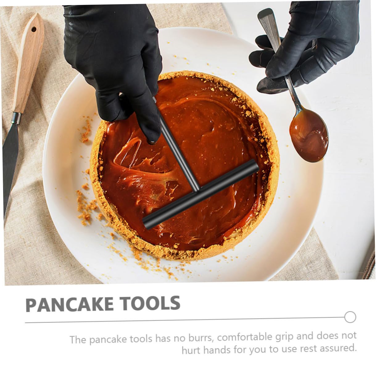 Espátula para Crepes de Acero Inoxidable, 2 Juegos | Grip Cómodo, Resistente a Roturas, para Pancake y Crepe, Utensilios de Cocina en Acero Inoxidable