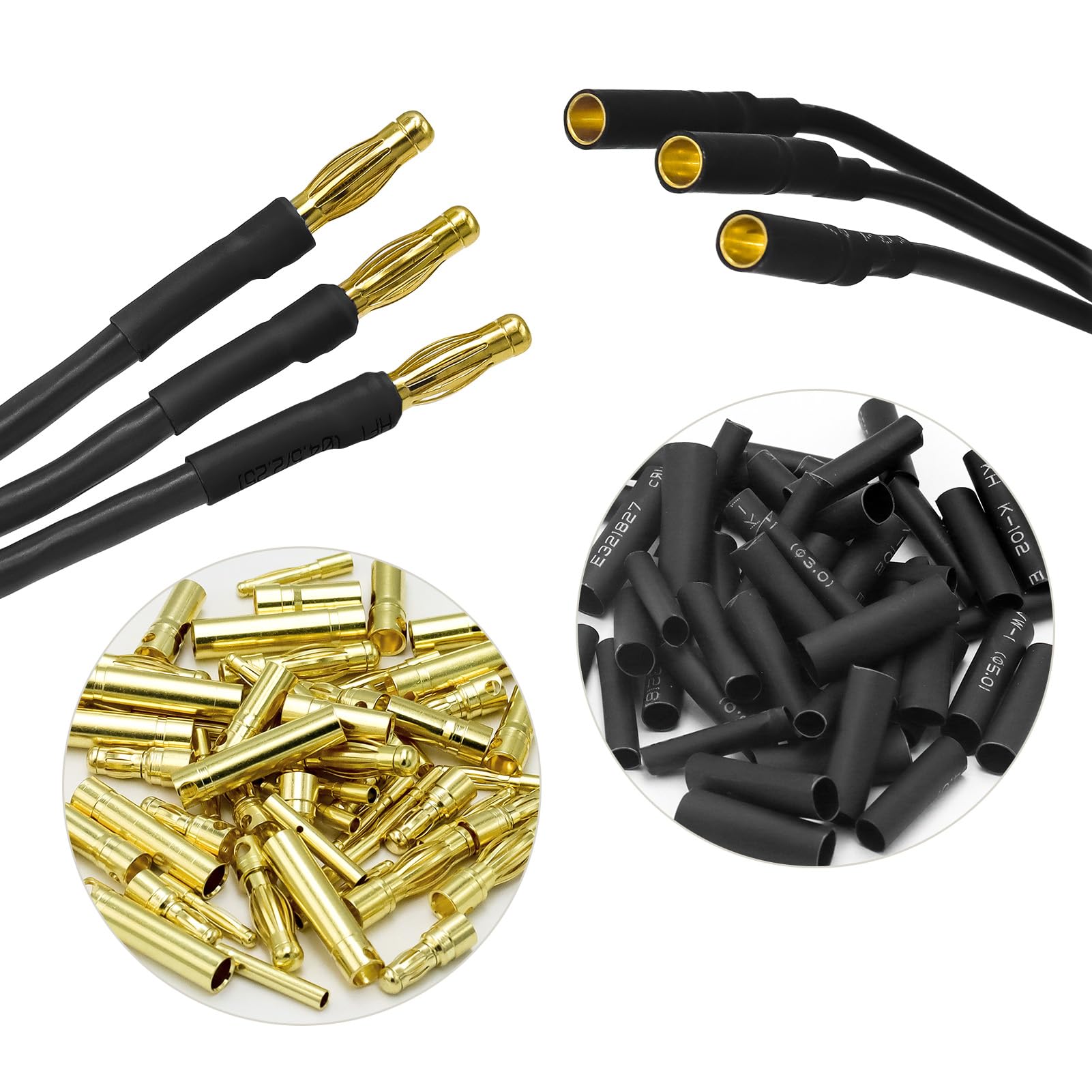 100PCS Gold Banana Bullet Connectors – 2mm/3.5mm/4mm Male & Female Plugs For RC Batteries, ESC, Motors - View #3