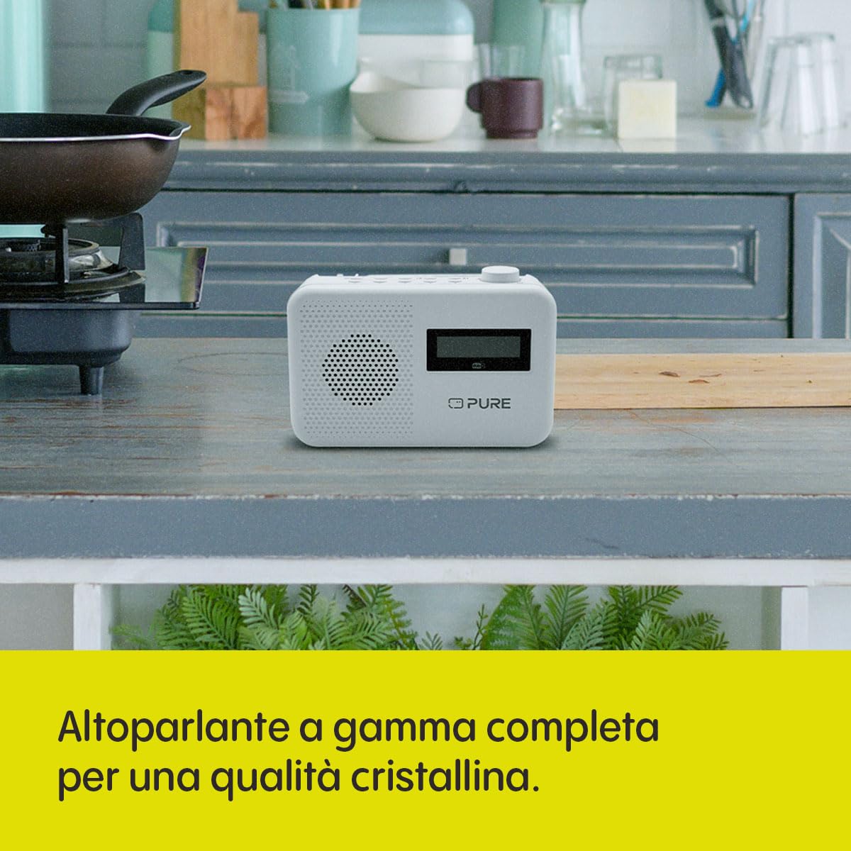 Pure Elan One2 Radio Portatile DAB+/FM Bluetooth 5.1 LCD Bianco Cotone