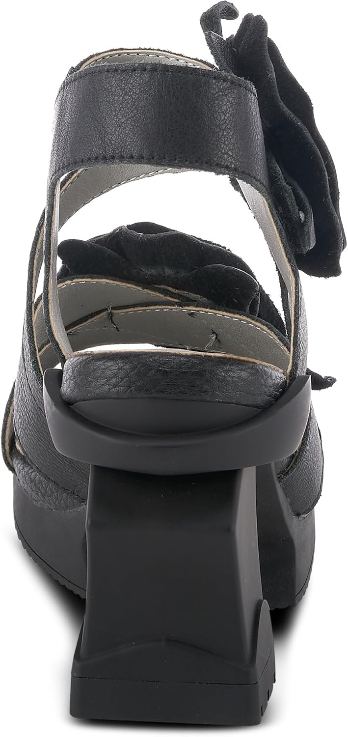 Spring Step L'Artiste Shelly – Women's Hand-Painted Floral Leather Platform Sandal with Adjustable Ankle Strap - Artistic Block Heel For Everyday Wear - Image 5