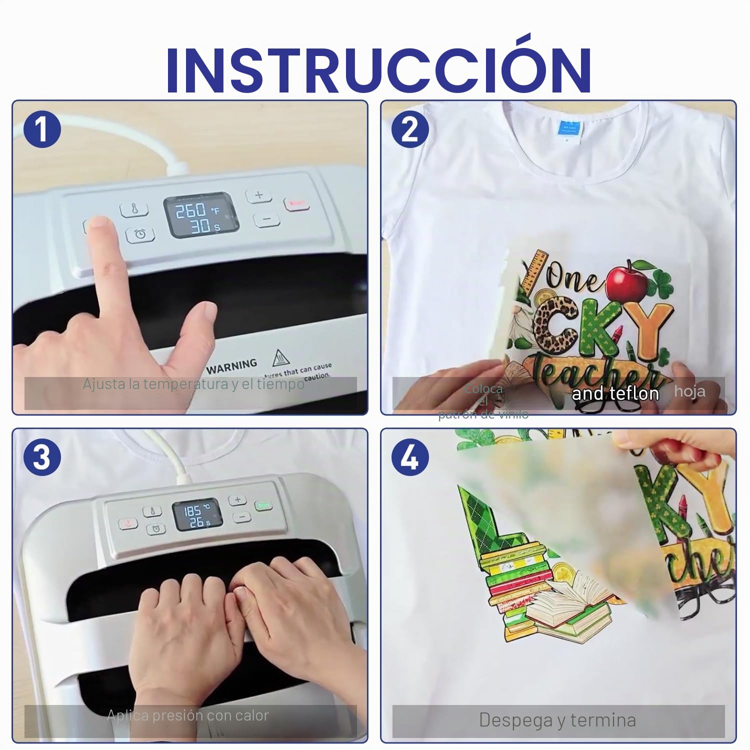IMREN Prensa de Calor, 12"x10" Portátil Impresora para Camisetas Sudaderas con Capucha, Prensa Termica Maquina con Almohadilla de Prensa de Calor para Sublimación, Vinilo, DIY Proyecto (Azul)