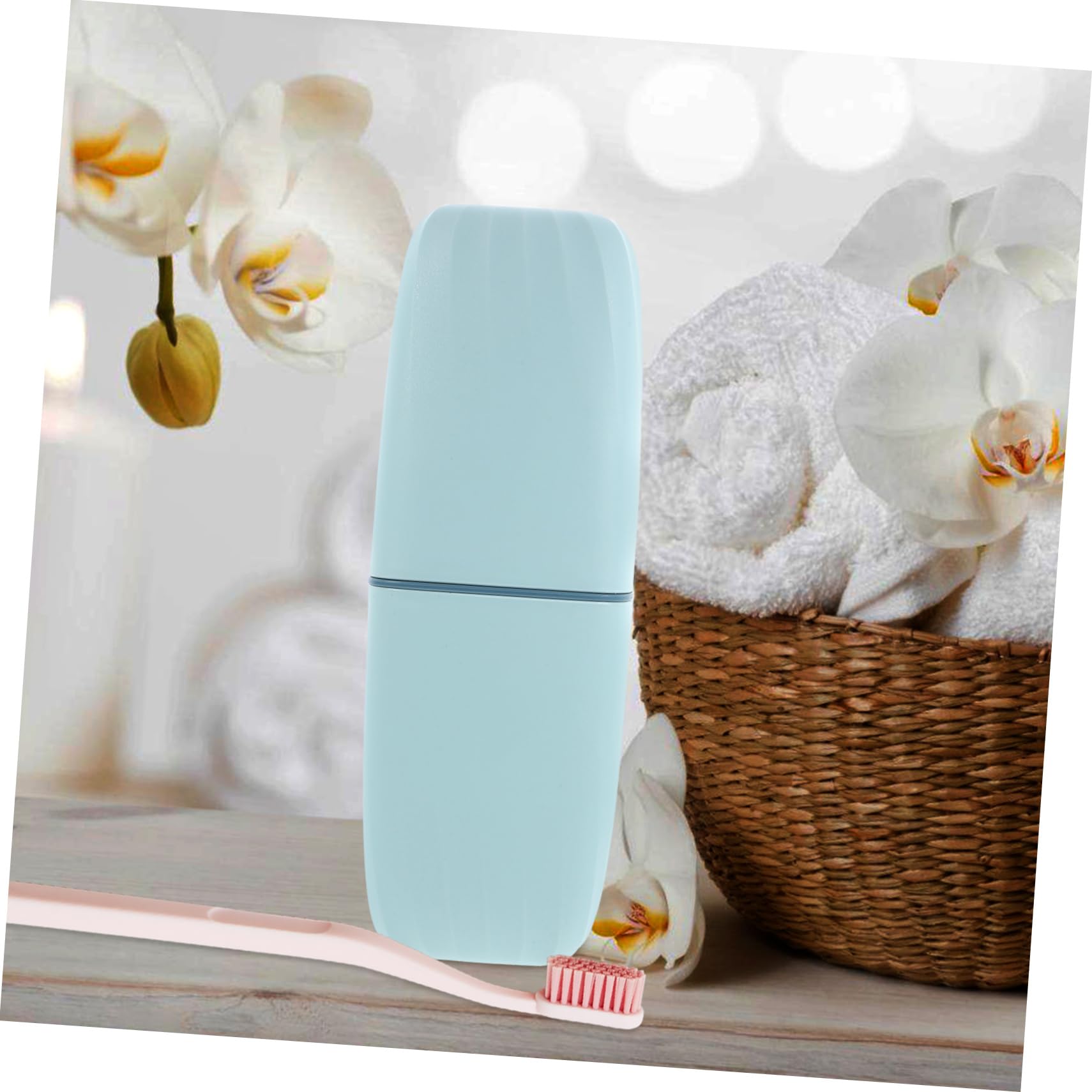 Healvian 5pezzi Porta Spazzolino Da Viaggio Con Contenitore Per Dentifricio Pratico e Compatto Per Viaggi Campeggio e Uso Quotidiano Design Semplice e Resistente