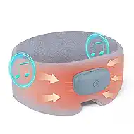 Heated Music Sleep Mask - Eye Mask for Sleep with Heat & Music, 3 Heat Levels, Bluetooth 6.0, Soft Fabric for Eye Strain, Dry Eyes & Migraine Relief - Unisex, Light Gray