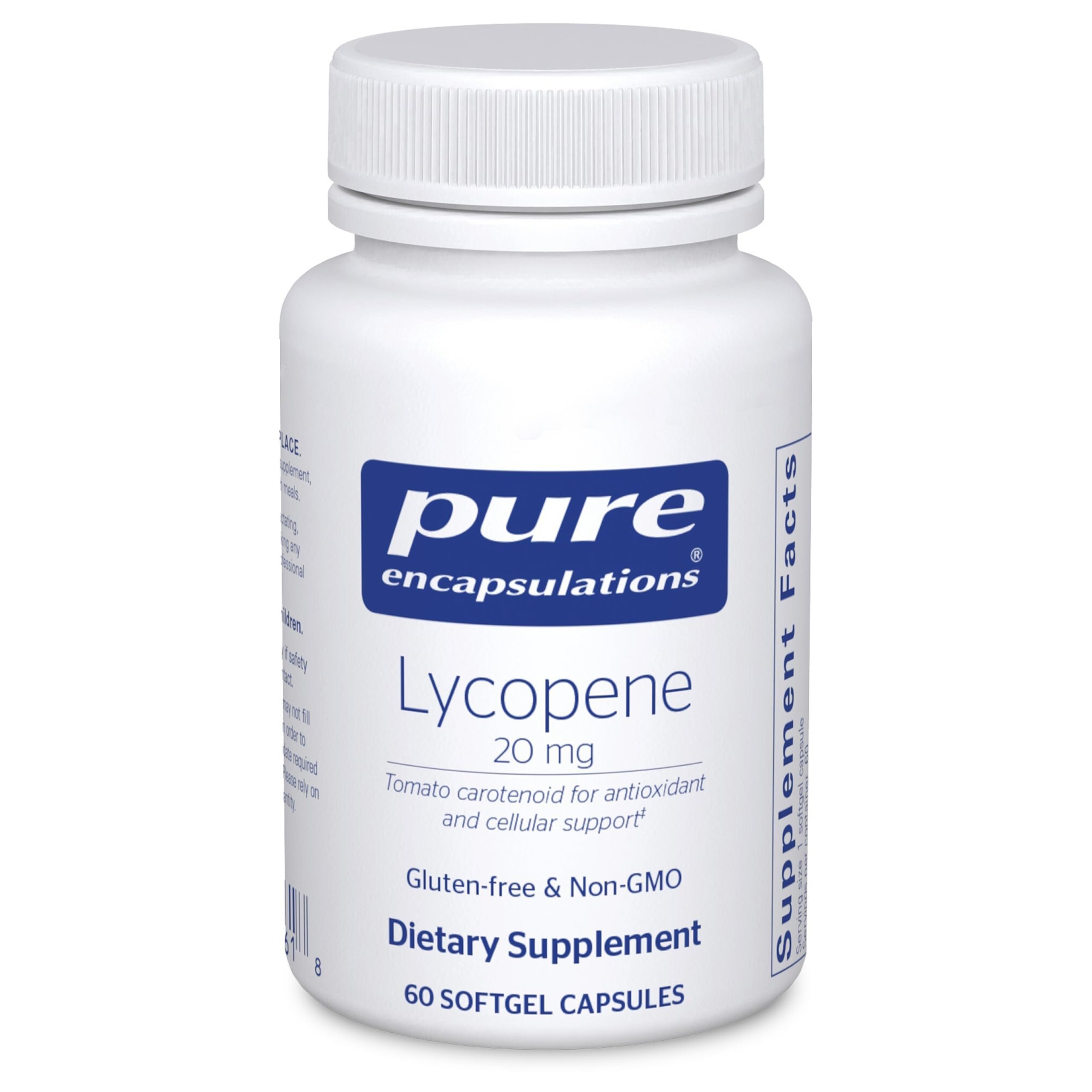 Pure Encapsulations Lycopene 20 mg | Dietary Supplement for Cellular and Macular Support | 60 Softgel Capsules