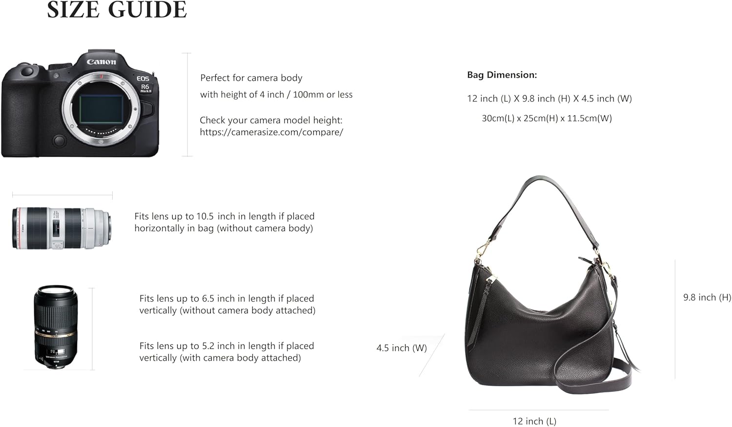 Meliae Camera Bag for Women, DSLR Mirrorless Camera Purse, Leather Shoulder Crossbody Hobo Travel Tote - Image 6