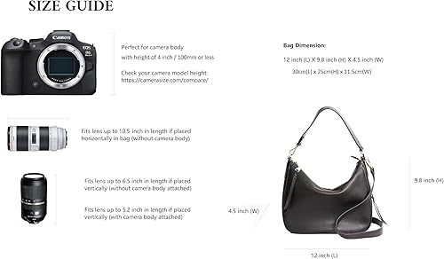 Miniatura 5 de Meliaebag - Bolso para cámara réflex digital sin espejo para mujer, lindo bolso cruzado de cuero de primera calidad para llevar al hombro