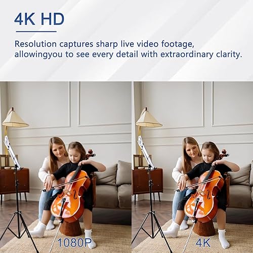 Miniatura 5 de Mini cámara, cámara inalámbrica WiFi 4K con detección de movimiento, visión nocturna para seguridad en el hogar, mascotas, interior y exterior