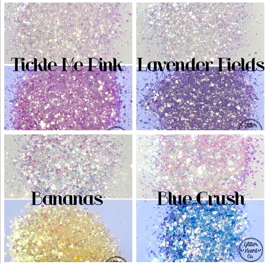 UV Color Changing Chunky Glitter Set | Polyester Glitter | Glitter for Arts & Crafts | Tumblers | Cosmetics | Nails | Epoxy Resin Art | Slime | DIY | Body Glitter | 4 Color Set