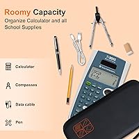 Vista 3 de BOVKE Estuche de repuesto para calculadora gráfica de poliuretano duro para Texas Instruments TI-84 Plus CE/TI-83 Plus CE/Casio fx-9750GII, bolsillo