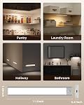 12inch Under Cabinet Lighting, 3-Pack Rechargeable Motion Sensor Lights Indoor, Dimmable Magnetic Closet Lights with 3 Color Temps, Wireless Under Counter Lights for Kitchen, Pantry, Stairs