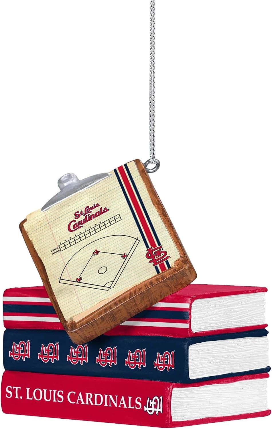 FOCO MLB St Louis Cardinals Team Playbook Clipboard and Books Ornament – Officially Licensed Holiday Decoration