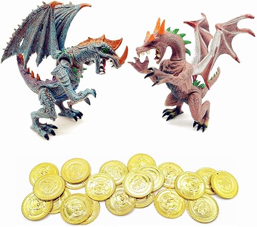 Miniatura 2 de Guaishou Ancient Dragon Knight - Figura de acción de 4 piezas con moneda dorada, 20 unidades