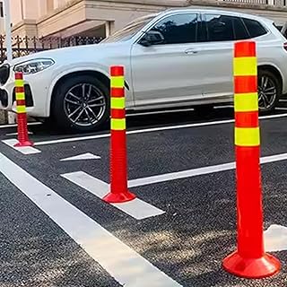 RENLXFI Industrial Traffic Safety Bollards for Drivewaysï¼Œ3pc Parking Reflective Bollard Delineator, for Home Garage Street Decor or Traffic Sensitive Area (Size : 75cm/29.5in, Color : 9pc)