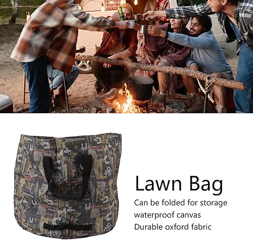 Miniatura 2 de BEIJIALY Bolsa de basura de hojas de jardín reutilizable con asas, bolsa de hojas de césped de jardinería, lona impermeable Oxford bolsa de