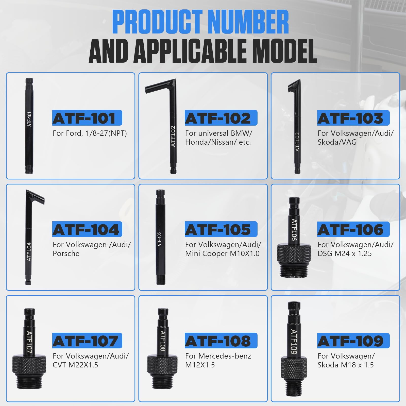 Getriebeöl Adapter Set 25-teilig MOTOCOCHE MOTOCOCHE 20-tlg ATF-Adapter ...