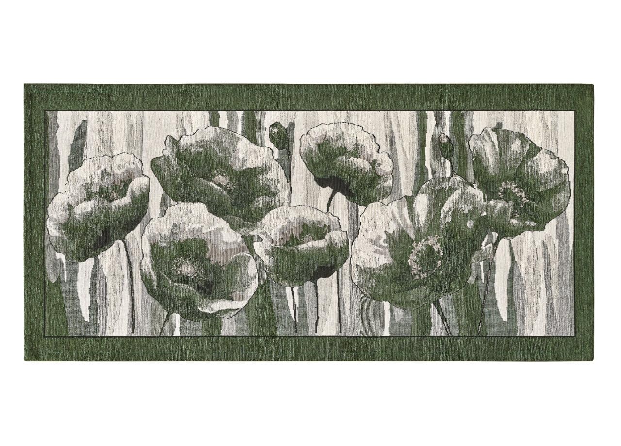 BIANCHERIAWEB Tappeto Passatoia Cucina Corsia Retro Antiscivolo Disegno Amsterdam By Suardi 55x80 Verde