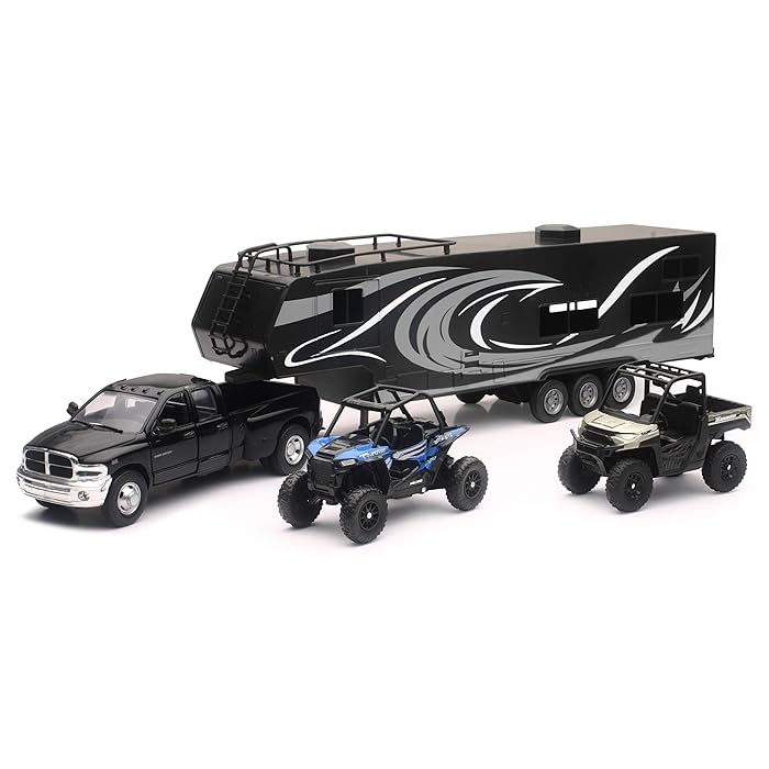 Buy New Ray Toys Die cast pick up truck with toy hauler and 2 Polaris