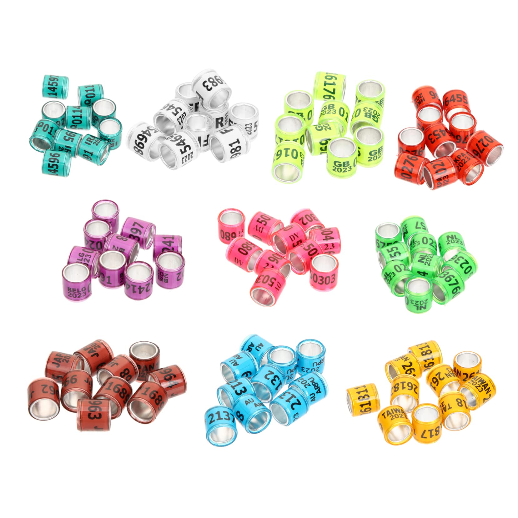 HANABASS 400piezas Anillos De Identificación para Palomas De Anillas para De Aves Aleatorios Duraderos y Ligeros para Gestión De Aves y Competiciones