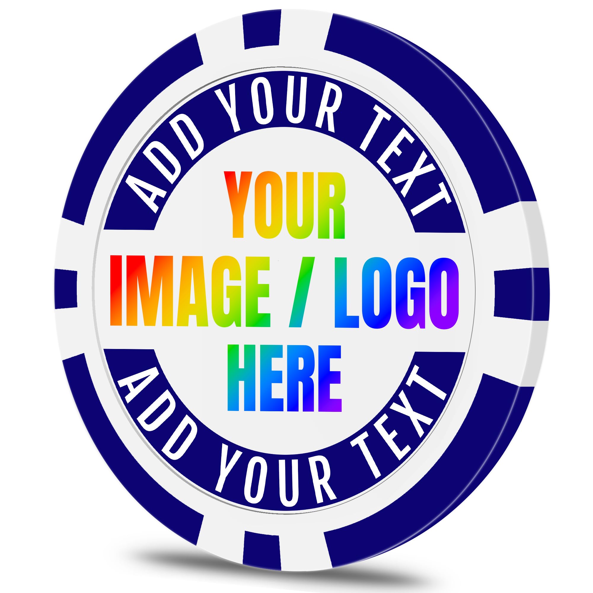 50 fichas de póquer personalizadas, personalizadas con tu propio logotipo, foto o texto, fichas de casino de 11.5 g para gramo de póquer, torneos, tarjetas de visita, fichas (azul)