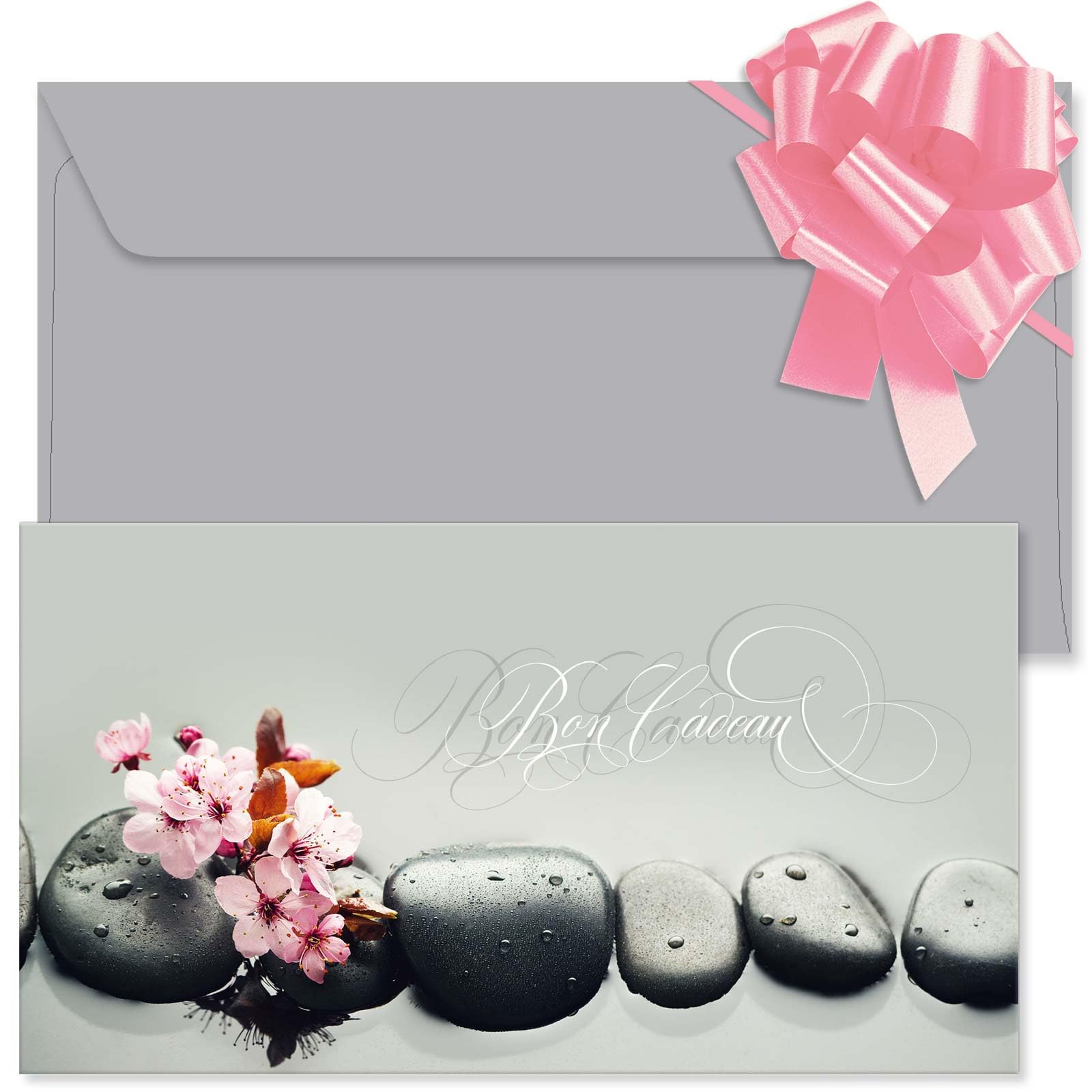 POS BON - 25 bons cadeaux à remplir avec enveloppe/nœud ruban - formulaires imprimés pour le massage et d'autres entreprises MA1257F2-25-V1