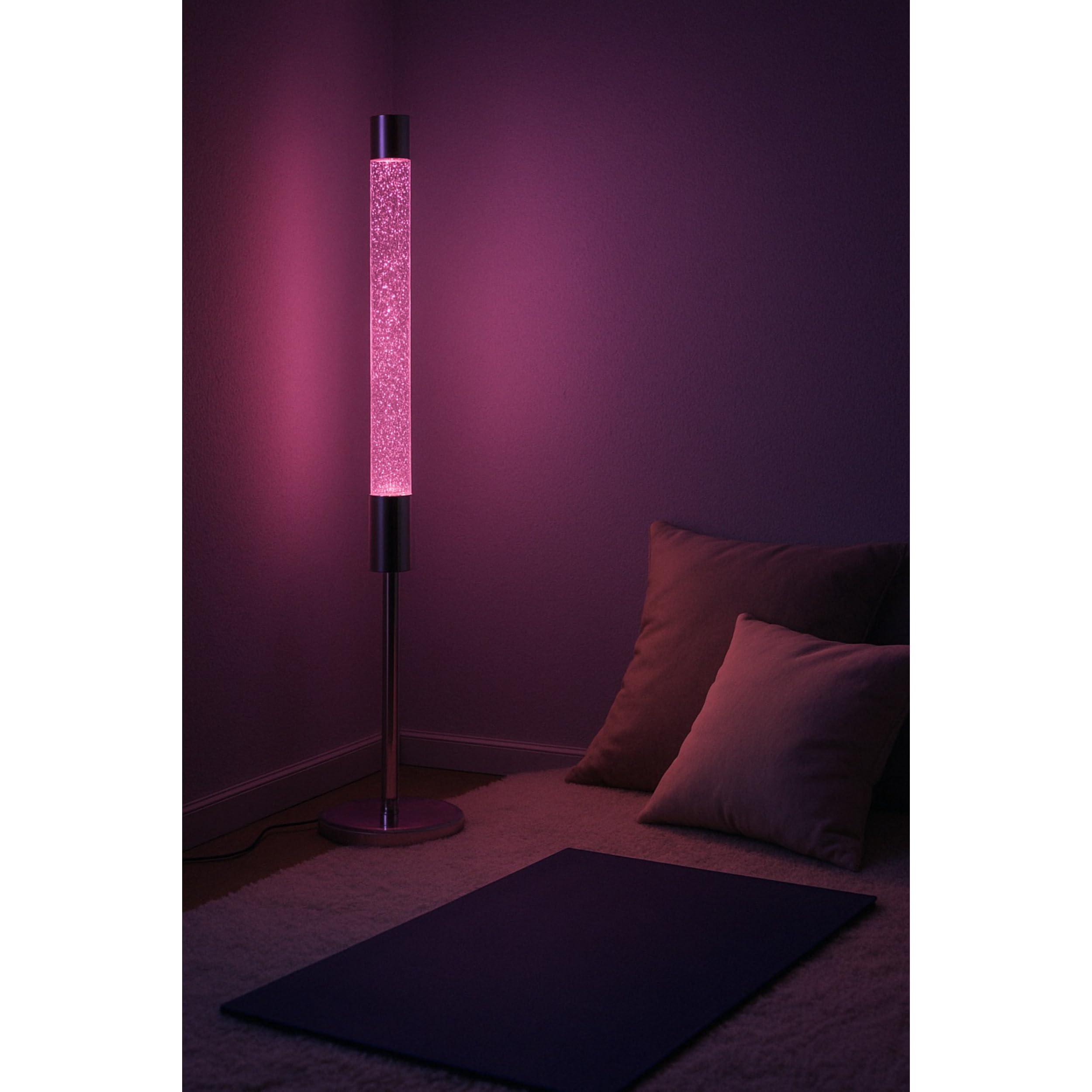 Lámpara de Lava de Purpurina Grande XXL 122 cm de Altura, Lámpara de pie en Rojo Anaranjado magmae/Bombilla incluida/Enchufe de Cable/Lámpara de Magma