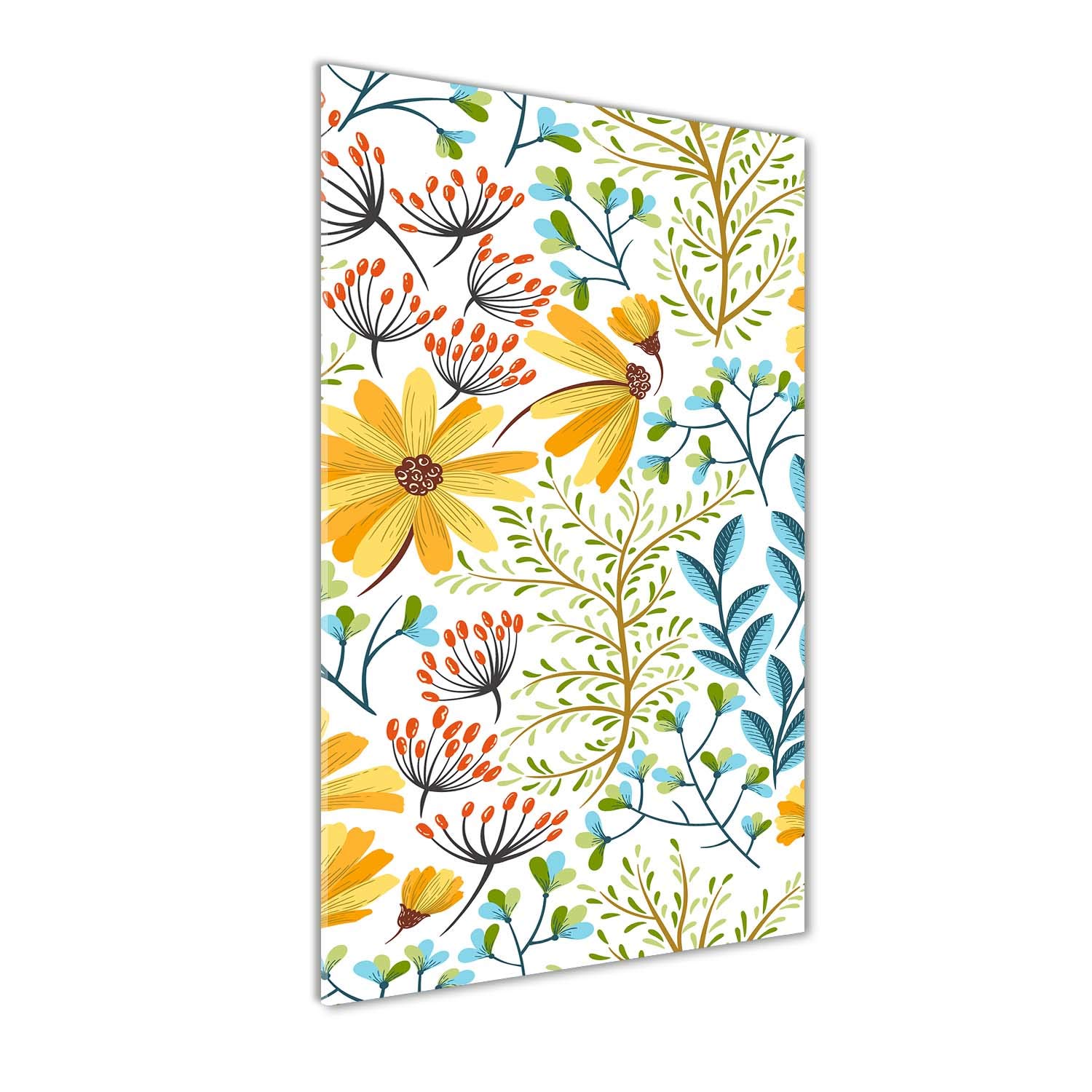 Tableau fleurs sauvages sur verre 50x100 cm panoramique multicolore Tulup