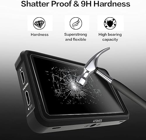 Miniatura 7 de Protector de pantalla compatible con Atomos Ninja V/Shinobi monitor de grabación HDMI 4K de 5 pulgadas, protector de pantalla de vidrio templado
