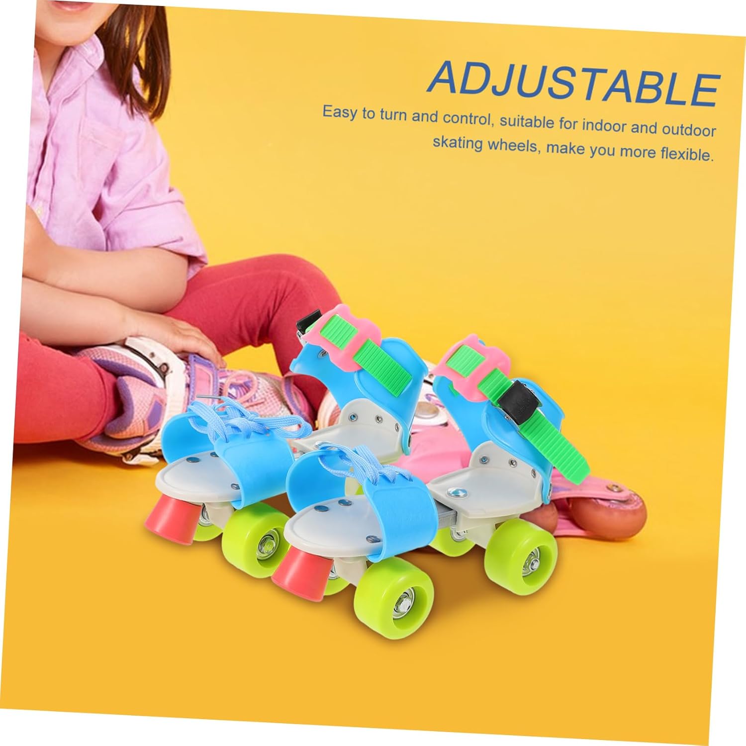 BESPORTBLE Adjustable Roller Skates for Boys and Girls Double Row Skate Shoes Comfortable Outdoor Skating Shoes Protective Features Beginner Friendly for Sports Activities