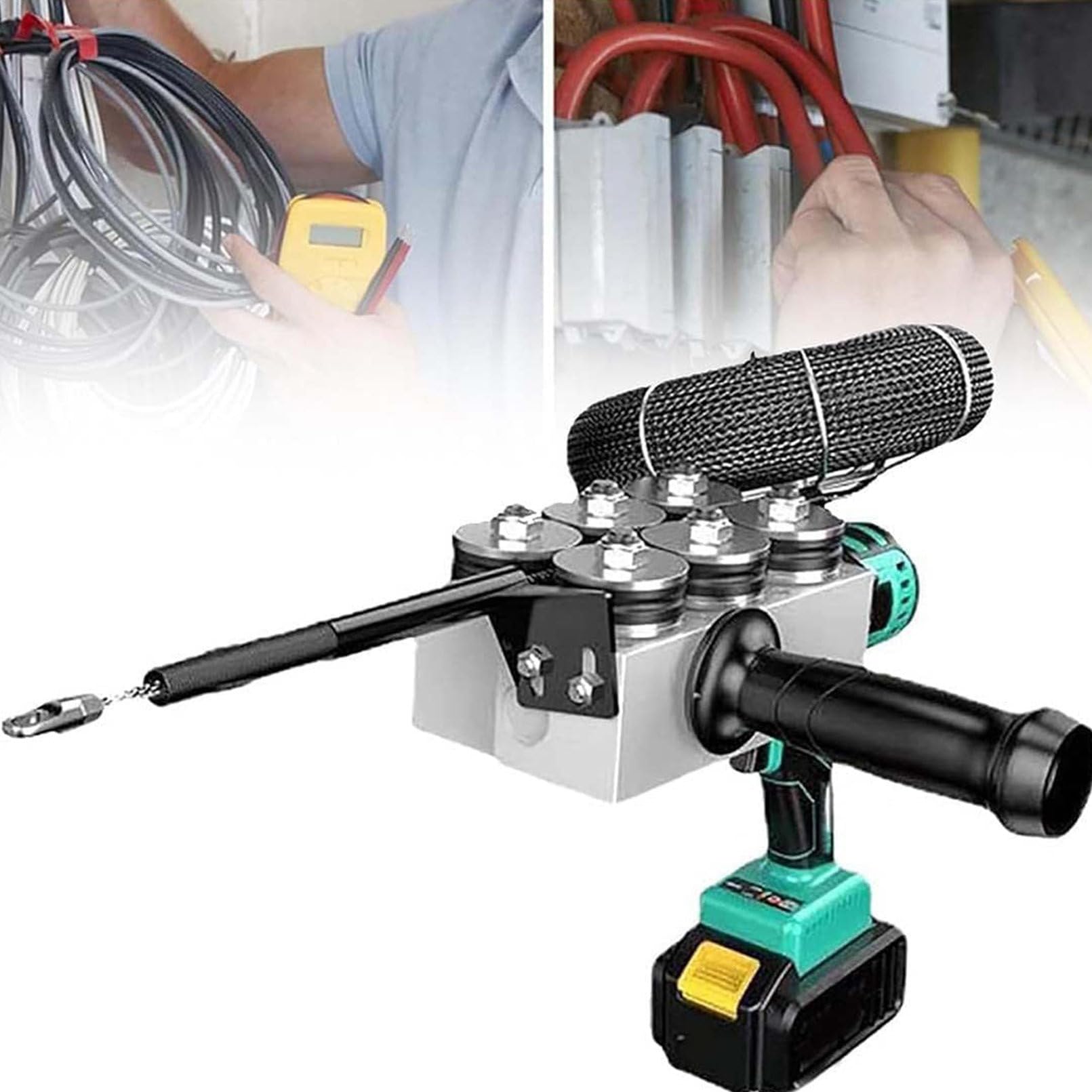 Máquina enhebradora de cables para construcción de pared de electricista