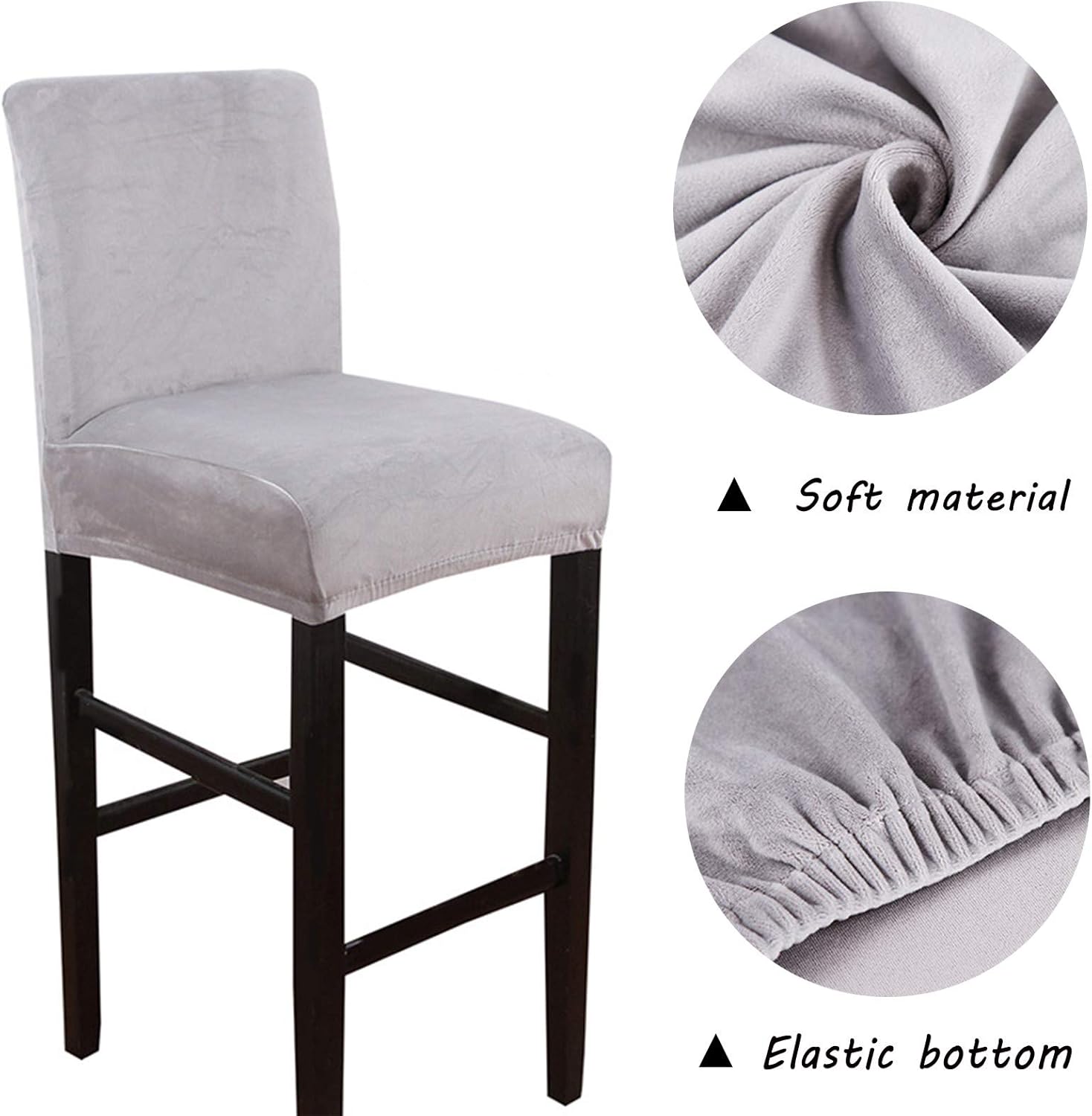 Dimatic 2 Pack Dining Chair Covers, Bar Stool Chair Covers, Soft Stretch Counter Stool Chair Slipcovers, Royal Blue