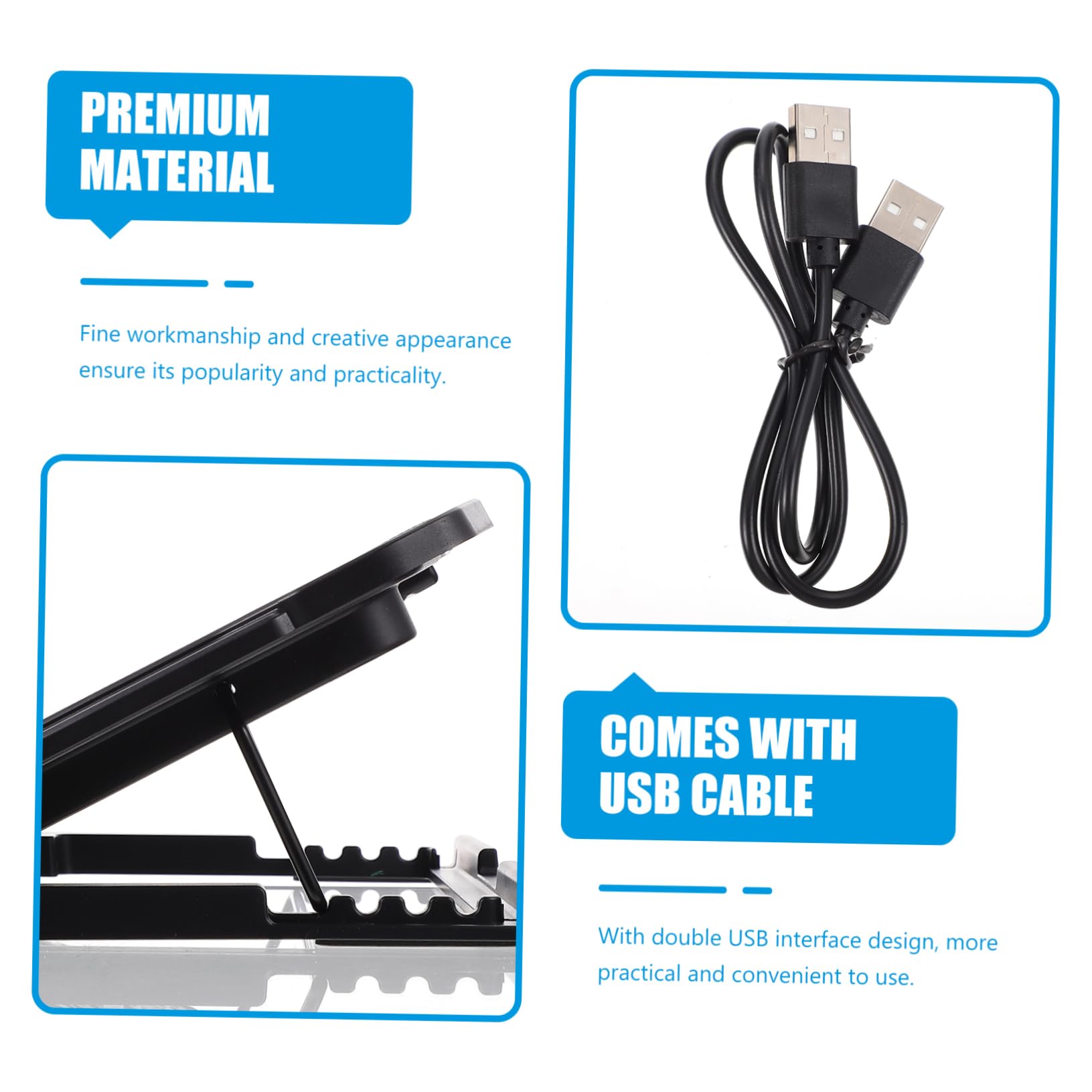 Soporte para Portátil con Ventilador Ajustable Base Ergonómica para Disipación de Rápida Notebook Refrigerador Multifuncional para Uso Doméstico y Oficina