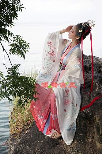 Amazon 漢唐古風 彼岸花 漢服 唐装 中華服 仙女服 古代宮廷風 コスプレ衣装 女性 写真撮影 ステージ衣装 美人服 パーティードレス レディース コスプレ 仮装 学園祭 おしゃれ 優雅 L コスプレ 仮装 通販
