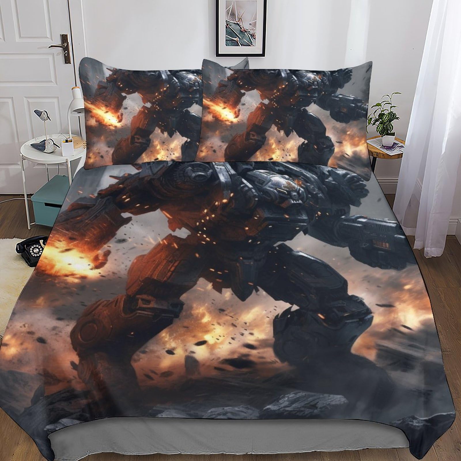 Parure de couette 100% microfibre imprimé space wolves pour chambre d'ado moderne