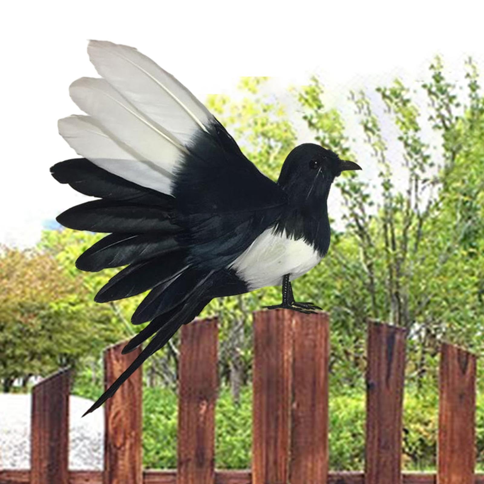 10 set di gazza simulazione uccello animale uccello statuetta per cortile arte prato all'aperto 18 cm ali spiegate, stile 1