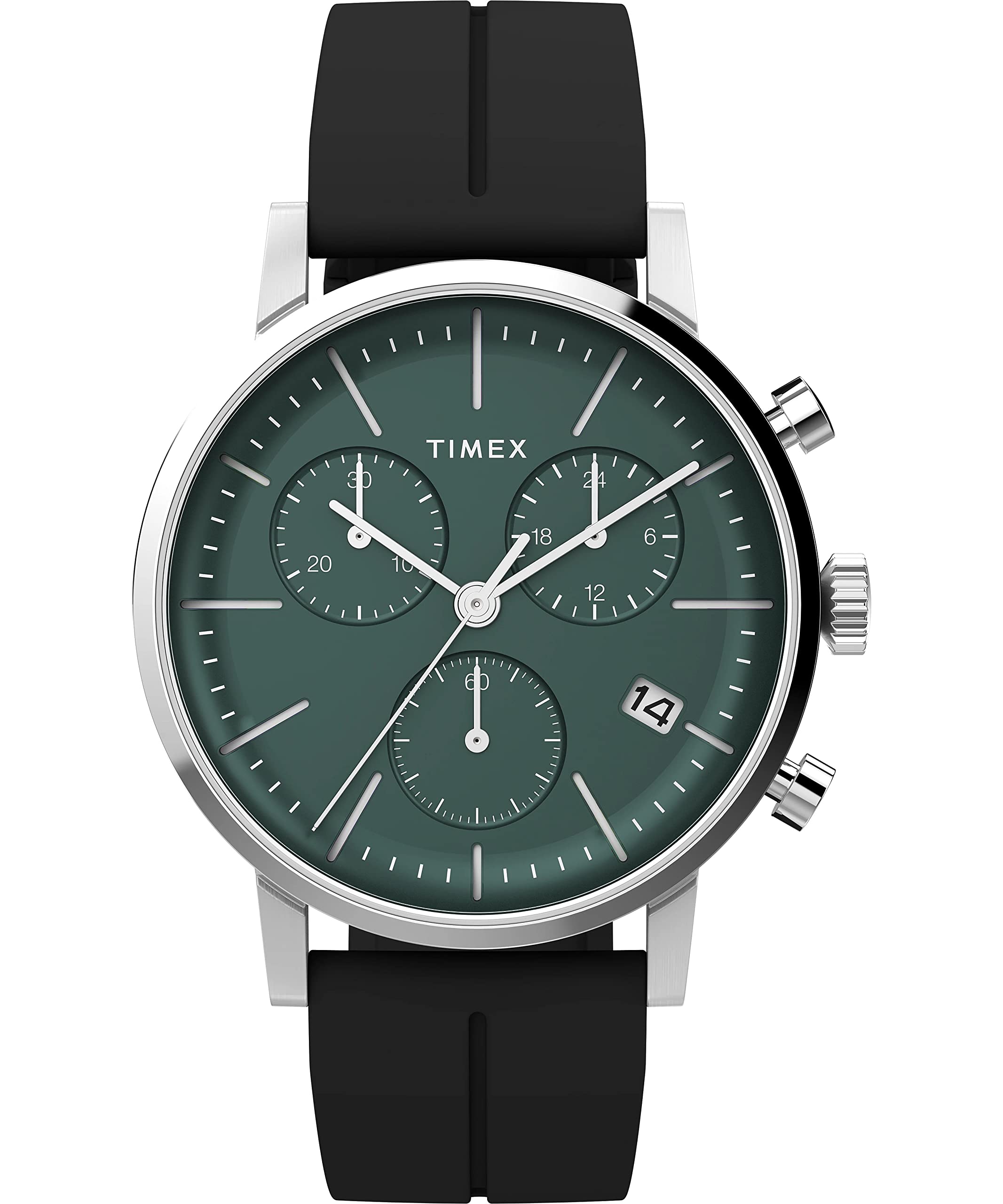 Timex Men Chronograph Watch With A Silicone Strap Midtown