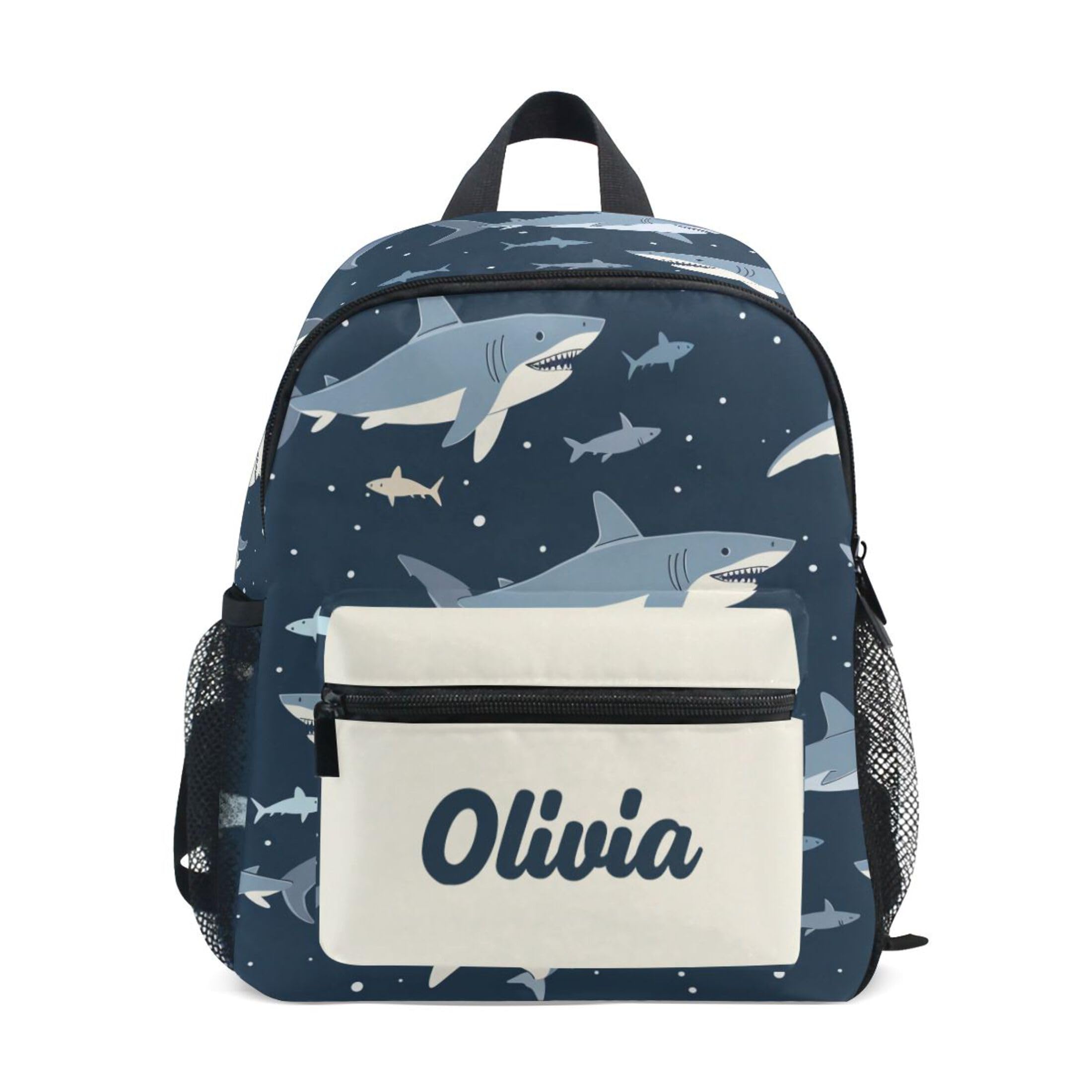 Sinestour Ocean Sharks Custom Toddler Backpack Personalized Kindergarten Preschool Backpack for Boys Girls Toddler Schoolbag