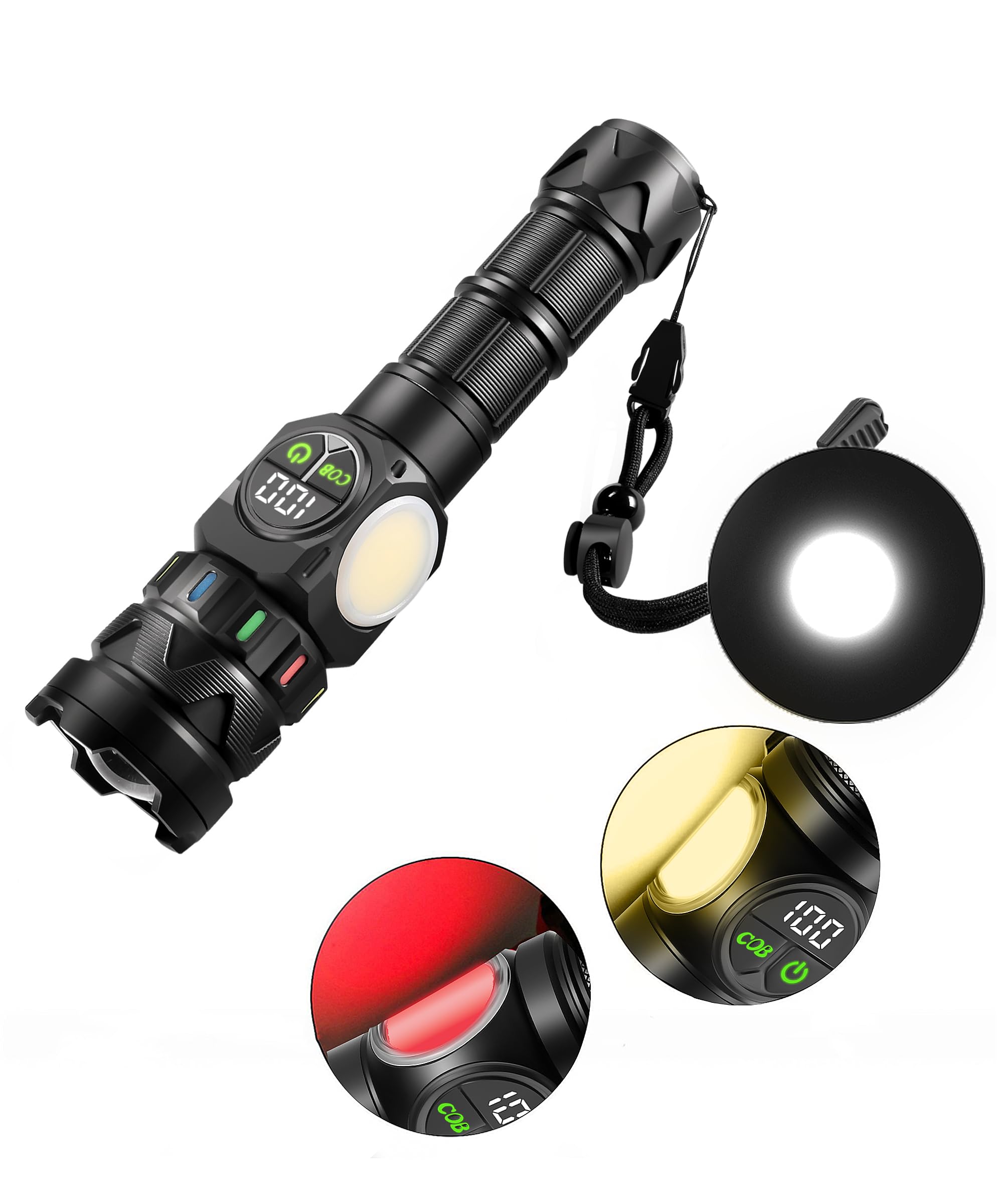 Fsiviim 7000mA High-Capacity Battery, Torches Led Super Bright, 1000,000 lumens Led Torch Rechargeable
