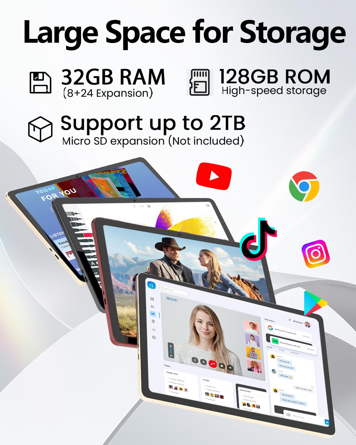 Amazon.com : 11-inch Android 16 Tablet, 32GB RAM + 128GB ROM (1TB