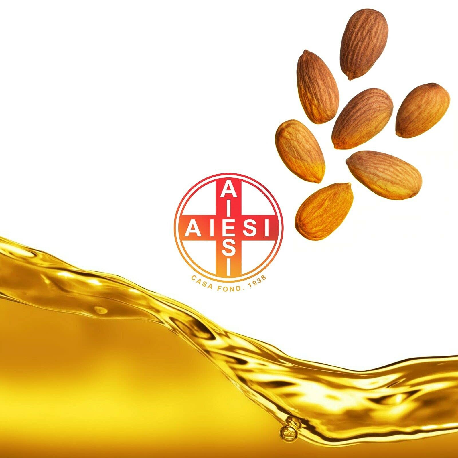 AIESI® Olio di Mandorle Dolci F.U. puro 100% (1000 ml) spremuto a freddo per uso farmaceutico, alimentare, cosmetico e dermatologico, Made in Italy