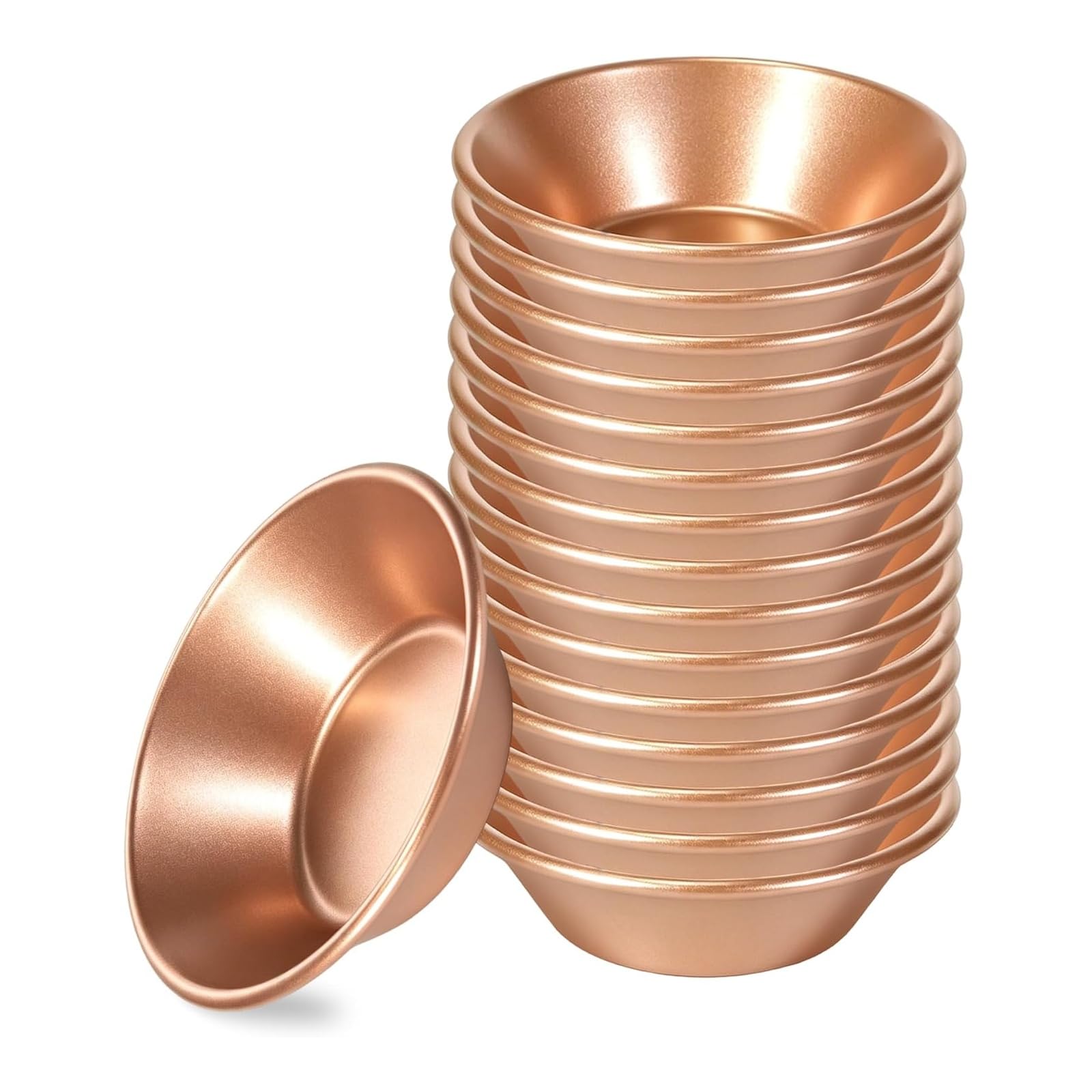 16 Pack 3.15 in Mini Tart Tins, Gold Egg Tart Moulds, Small Pie Tins
