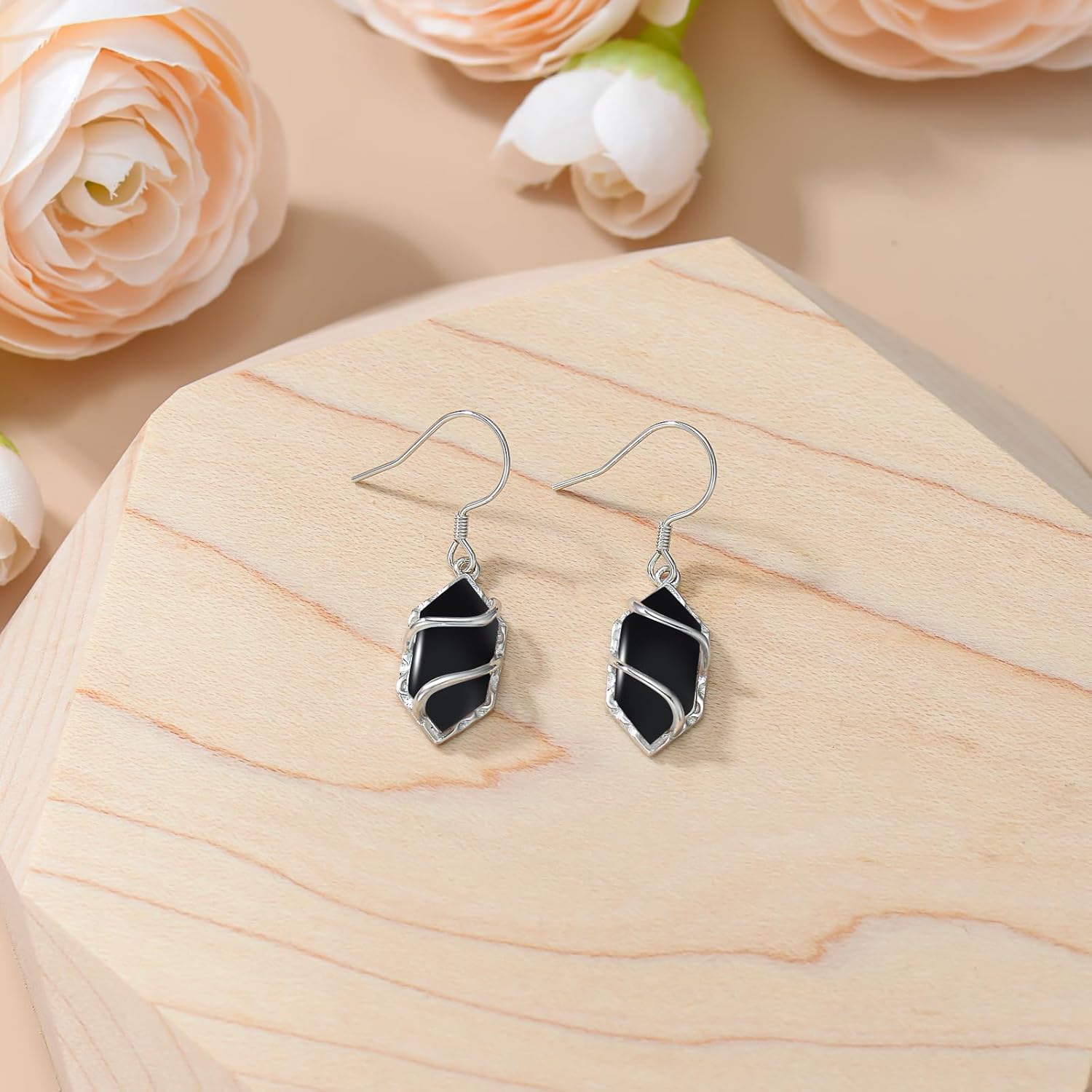 925 Sterling Silver Earrings for Women Hexagon Gemstone Drop Dangle Earrings Fine Jewelry Birthday Valentine's Day Gifts for Women Her - Image 5