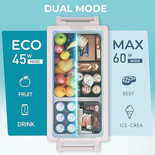 Miniatura 6 de Euhomy - Refrigerador de automóvil, 55L (59 qt), refrigerador RV con 12/24 V CC y 120-240 V CA, refrigerador y congelador, para automóvil, caravana