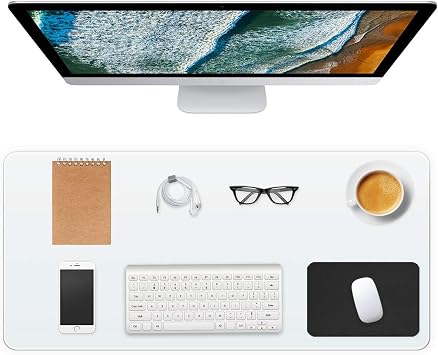 Clear Office Desk Pad Protector 24 X 48 Inch Waterproof & Oil-Proof Desk Pad Mat Anti-Scalding Tablecloth Transparent Table Cover for Coffee Table, Dining Table and Writing Desk Mouse Pad Included
