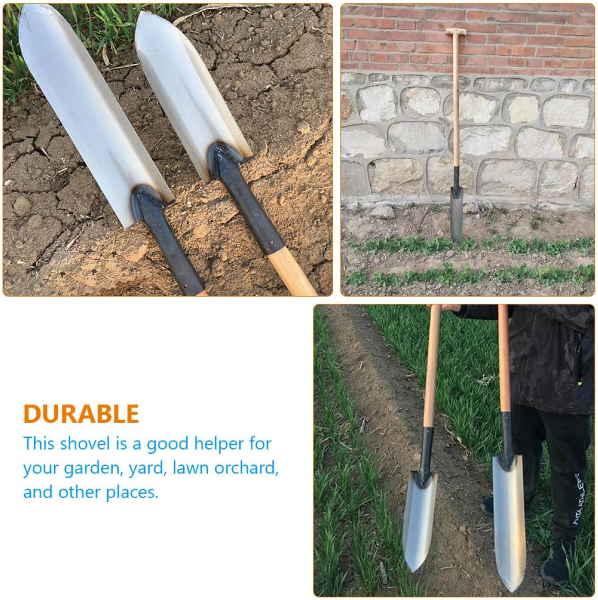 Heavy Duty Steel Cultivation Shovel with Extended Handle Ergonomic Planting Tool for Soil Loosening and Digging Garden Spade for Outdoor Farming and Transplanting Tasks