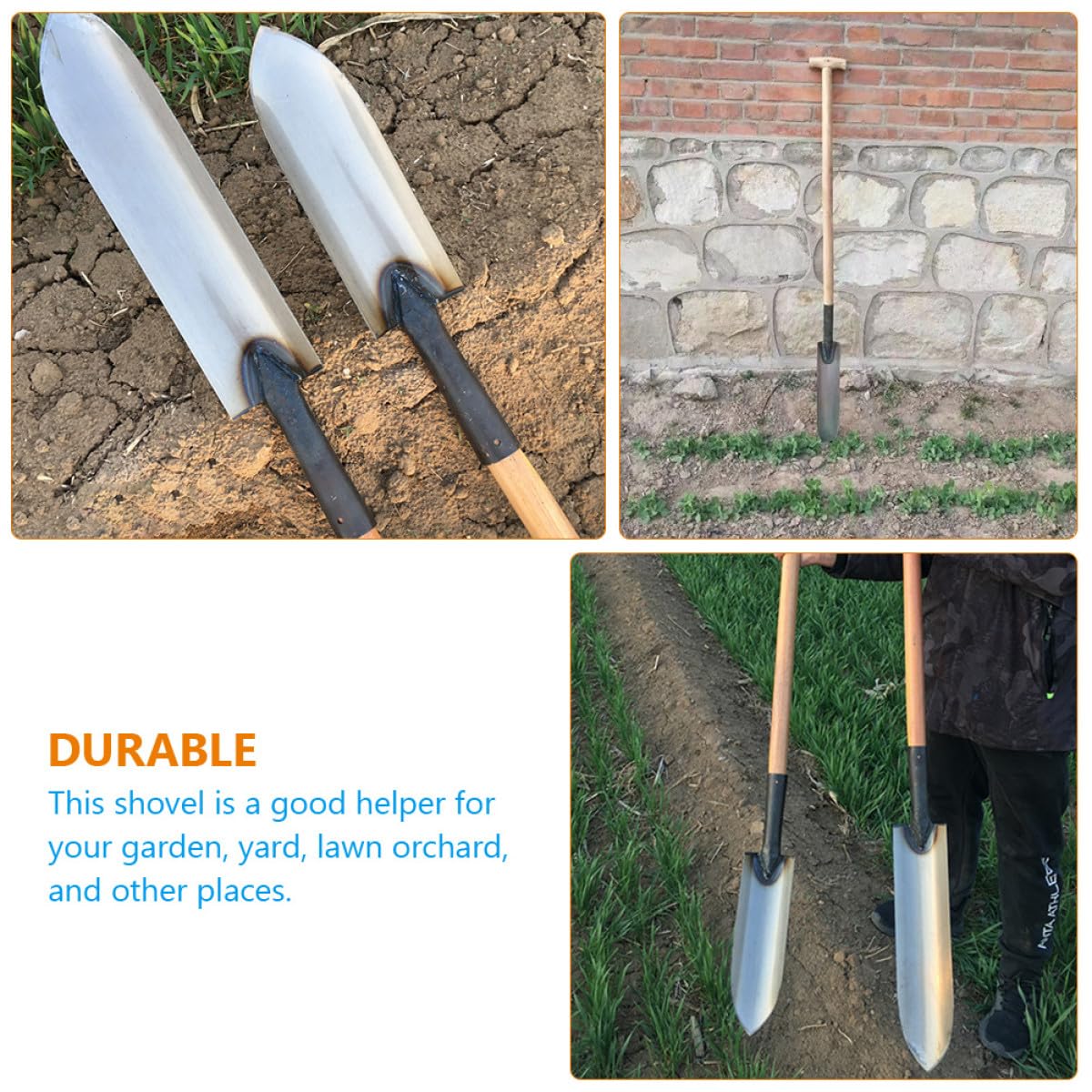 Kleiner Gartenspaten aus Stahl für Gartenarbeit und Unkrautentfernung Langlebiges Kultivierungswerkzeug mit Spitzem Blatt für Pflanzen und Blumen im Garten oder Obstgarten